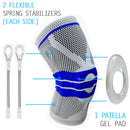 Knee Brace Knee Support Compression Sleeve with Side Stabilizers & Silicone Patella Gel Pad for Meniscus Tear Arthritis Jogging