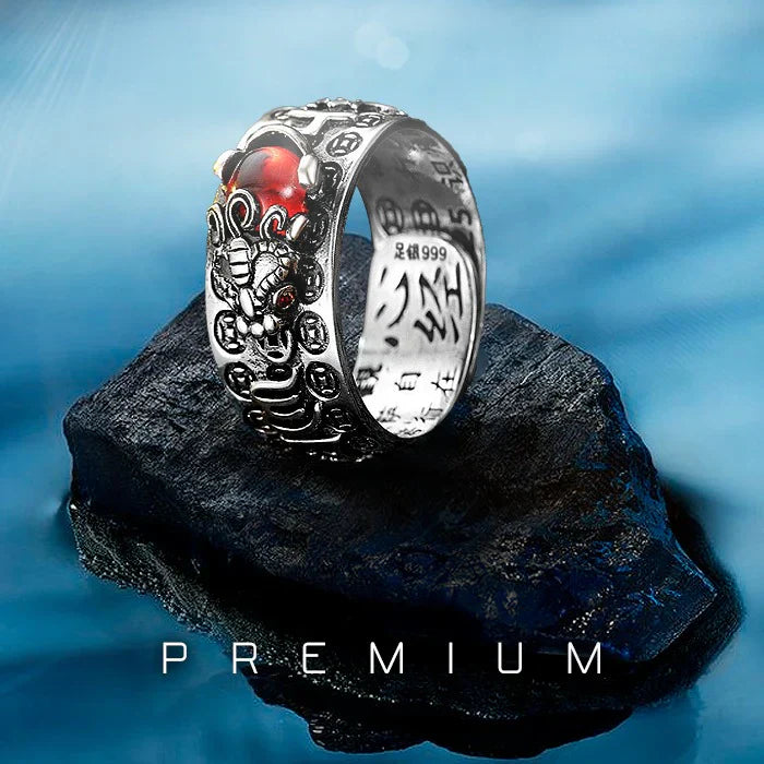 Feng Shui - Anillo Pixiu de Plata - Protección y Riqueza