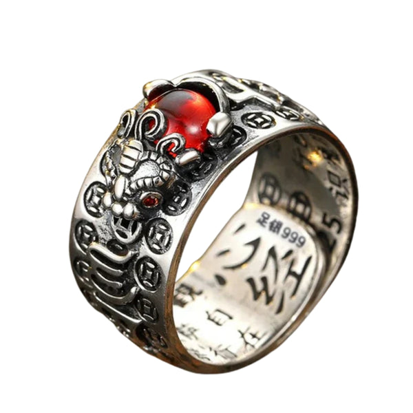 Feng Shui - Anillo Pixiu de Plata - Protección y Riqueza