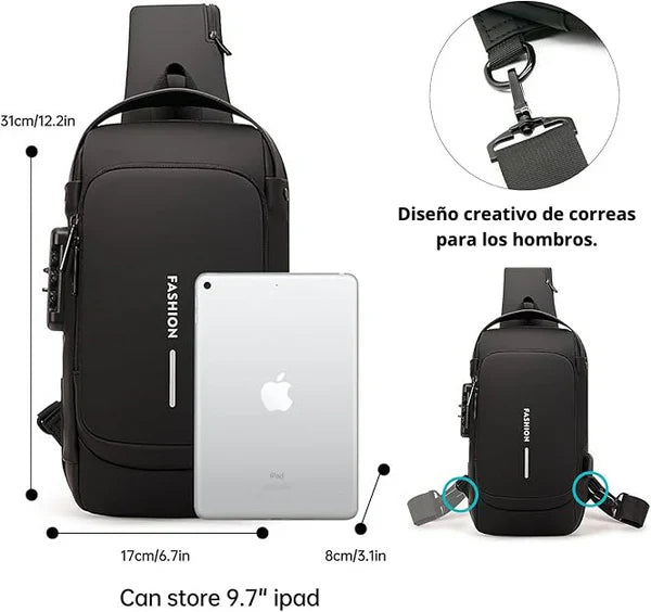 BOLSO CRUZADO ANTIRROBO +USB 3.0 2024