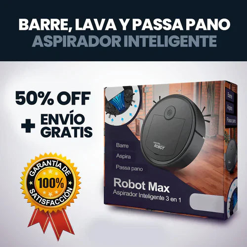 Robot MaxClean - Aspirador Inteligente 3 en 1 Sensor Anti Colisión [ULTIMAS 13 UNIDADES] + 3 regalos